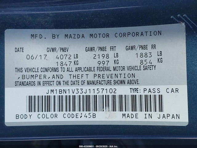 JM1BN1V33J1157102 Mazda py