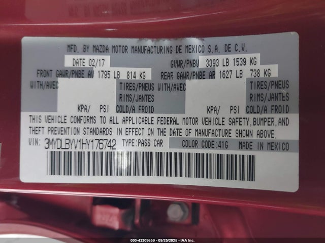 3MYDLBYV1HY176742 Toyota p5v