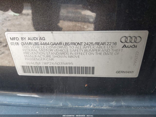 2006 AUDI A3 WAUNF78P26A035895 Photo 8