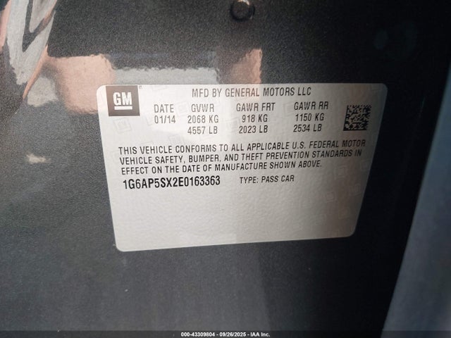 2014 CADILLAC CTS 1G6AP5SX2E0163363 Photo 8