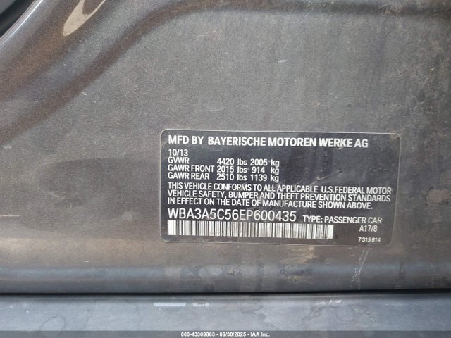 WBA3A5C56EP600435 BMW 2014