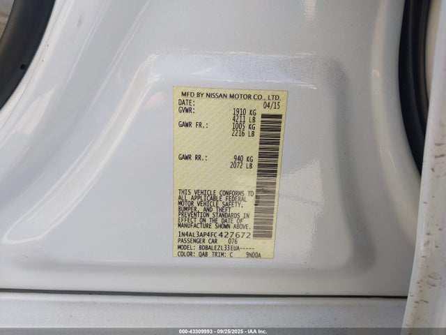 Nissan 2015 2015 1N4AL3AP4FC427672 Image 9