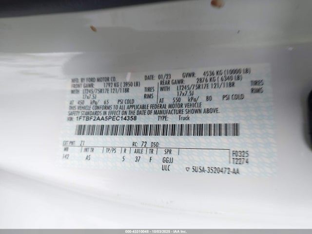 Ford F-250 2023 1FTBF2AA5PEC14358 Image 9