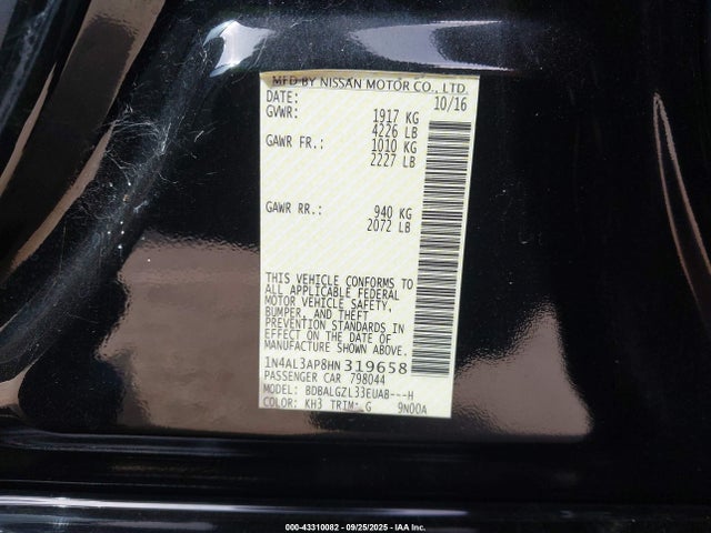 1N4AL3AP8HN319658 Nissan 2017