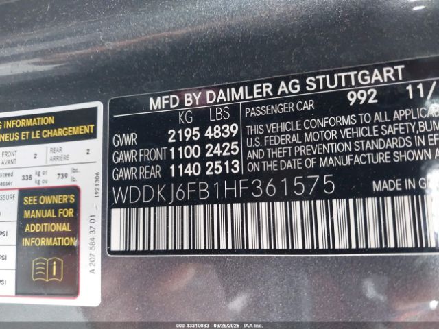 2017 MERCEDES-BENZ E 400 WDDKJ6FB1HF361575 Photo 8