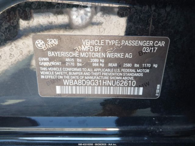 2017 BMW 330I WBA8D9G31HNU62610 Photo 8