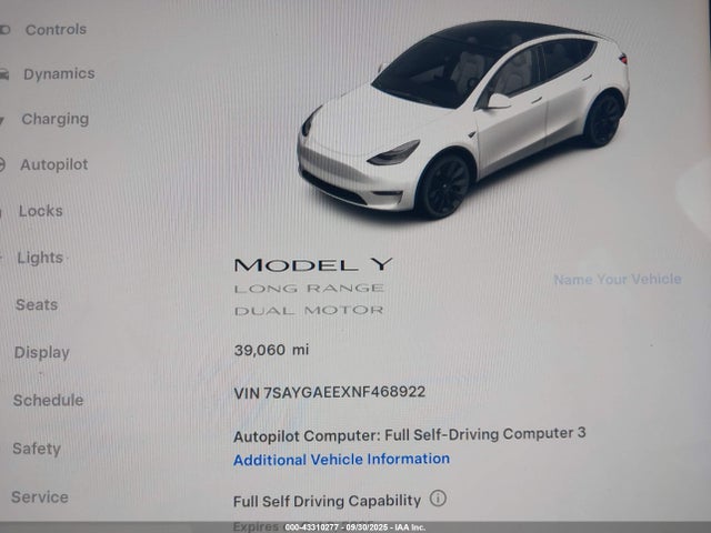 2022 TESLA MODEL Y 7SAYGAEEXNF468922 Photo 6