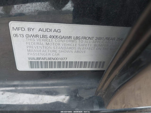 2014 AUDI A4 WAUBFAFL8EN001077 Photo 8