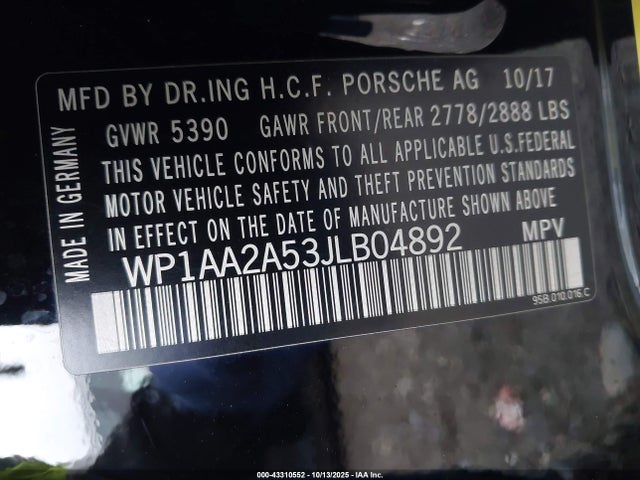 2018 PORSCHE MACAN WP1AA2A53JLB04892 Photo 8