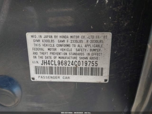 2004 ACURA TSX JH4CL96824C019755 Photo 8