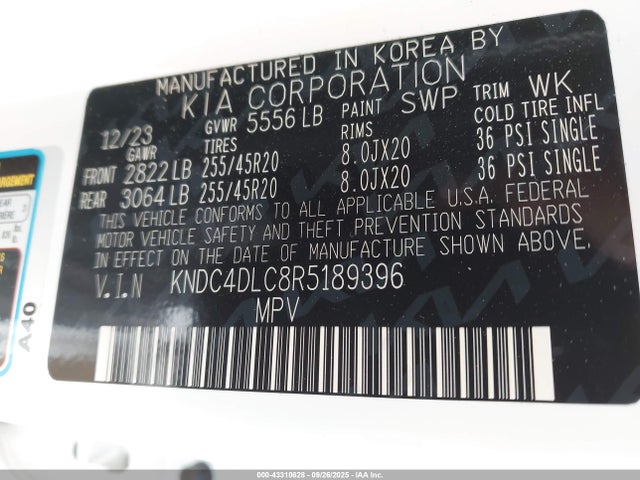 KIA Ev6 Gt-line 2024 KNDC4DLC8R5189396 Image 9
