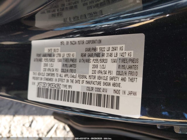 Mazda Cx-9 Grand Touring 2021 JM3TCBDY3M0534350 Image 9