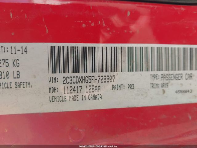 2015 DODGE CHARGER 2C3CDXHG5FH729907 Photo 8