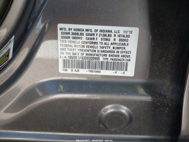 2013 ACURA ILX 19VDE1F53DE020955 Photo 8