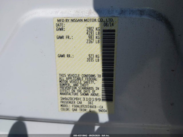 Nissan Leaf 2015 1N4AZ0CP8FC310199 Image 9