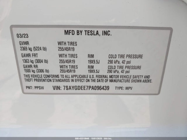 2023 TESLA MODEL Y 7SAYGDEE7PA096439 Photo 8