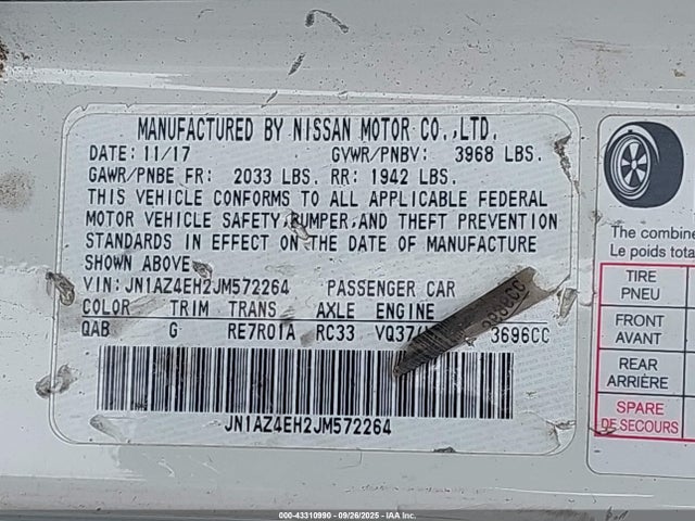 Nissan 370Z 2018 JN1AZ4EH2JM572264 Image 9