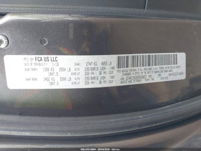 2019 CHRYSLER PACIFICA 2C4RC1BG3KR569657 Photo 8