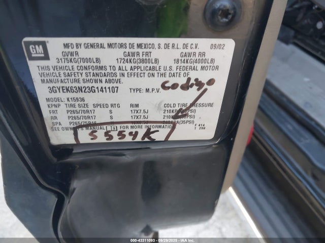 2003 CADILLAC ESCALADE EXT 3GYEK63N23G141107 Photo 8