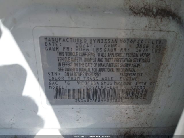 2017 NISSAN SENTRA 3N1AB7AP2HY397251 Photo 8