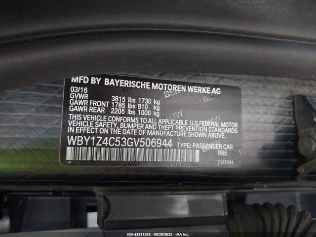 WBY1Z4C53GV506944 BMW 2016