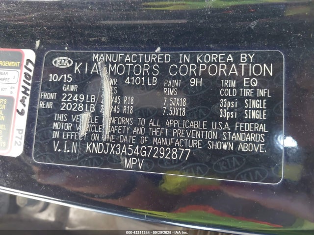 KIA dohc gdi nu 2016 KNDJX3A54G7292877 Image 9