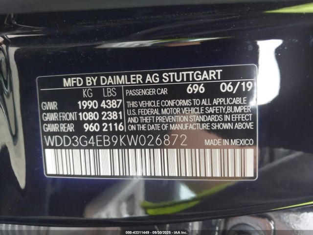 2019 MERCEDES-BENZ A 220 WDD3G4EB9KW026872 Photo 8