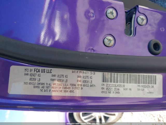 2018 DODGE CHALLENGER 2C3CDZGG6JH326198 Photo 8