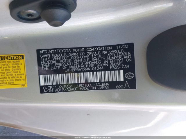 2021 LEXUS LC 500 JTHBP5AYXMA101244 Photo 8