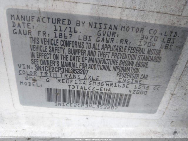Nissan 2017 2017 3N1CE2CP3HL353207 Image 9