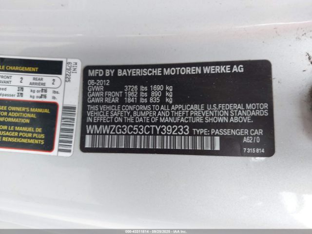 2012 MINI COOPER S CLUBMAN WMWZG3C53CTY39233 Photo 8