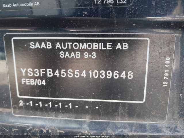 2004 SAAB 9-3 YS3FB45S541039648 Photo 8