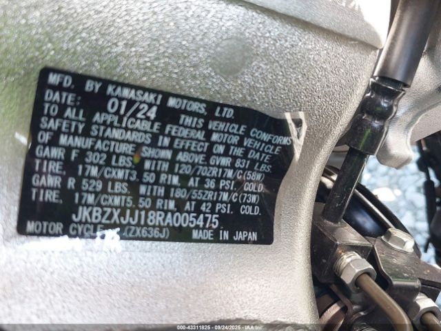 2024 KAWASAKI ZX636 JKBZXJJ18RA005475 Photo 9