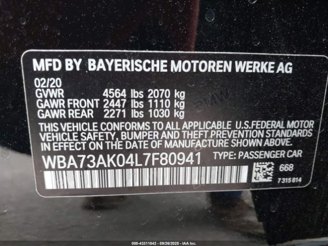 2020 BMW 228I GRAN COUPE WBA73AK04L7F80941 Photo 8