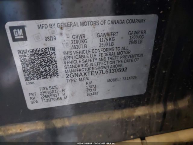 2020 CHEVROLET EQUINOX 2GNAXTEV7L6130592 Photo 8