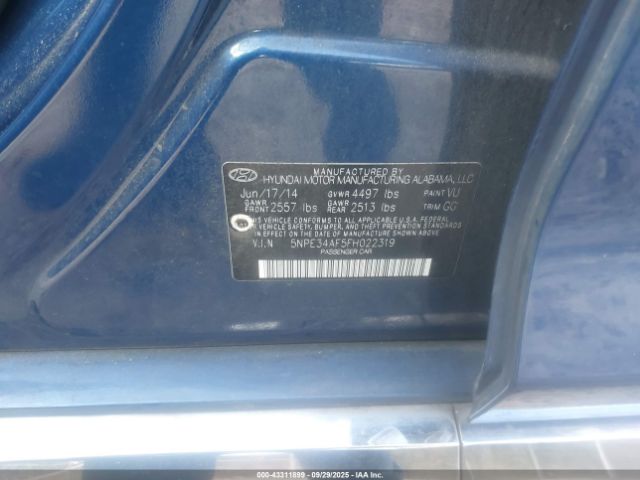 2015 HYUNDAI SONATA 5NPE34AF5FH022319 Photo 8