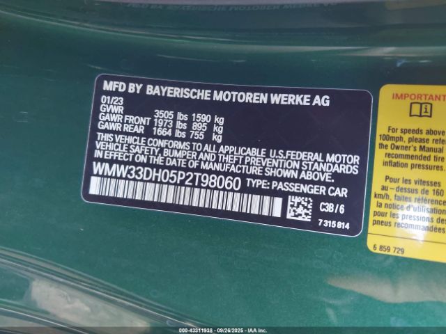 2023 MINI HARDTOP WMW33DH05P2T98060 Photo 8