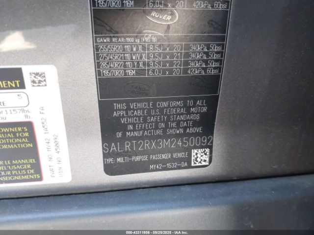 2021 LAND ROVER DISCOVERY SALRT2RX3M2450092 Photo 8