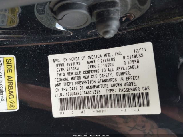 2012 ACURA TL 19UUA8F21CA021218 Photo 8