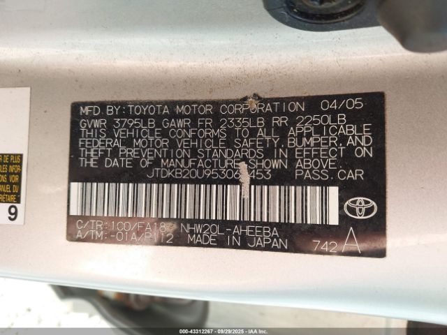 2005 TOYOTA PRIUS JTDKB20U953065453 Photo 8