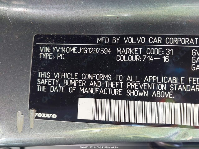 YV140MEJ1G1297594 Volvo b4204t11 (ulev2)