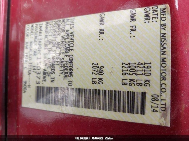 Nissan Altima 2.5 S 2015 1N4AL3AP0FC150373 Image 9
