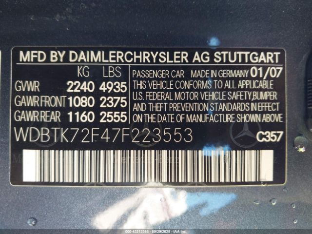 2007 MERCEDES-BENZ CLK 550 WDBTK72F47F223553 Photo 8