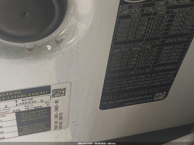 2021 LAND ROVER RANGE ROVER VELAR SALYJ2EXXMA309713 Photo 8