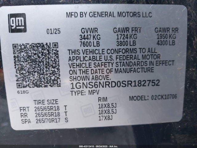 Chevrolet l84 2025 1GNS6NRD0SR182752 Image 9