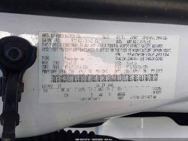 Ford 2016 2016 1FADP3F22GL207124 Image 9