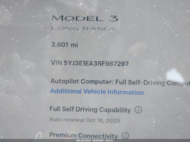 2025 TESLA MODEL 3 5YJ3E1EA3SF987297 Photo 6