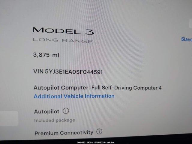 2025 TESLA MODEL 3 5YJ3E1EA0SF044591 Photo 6