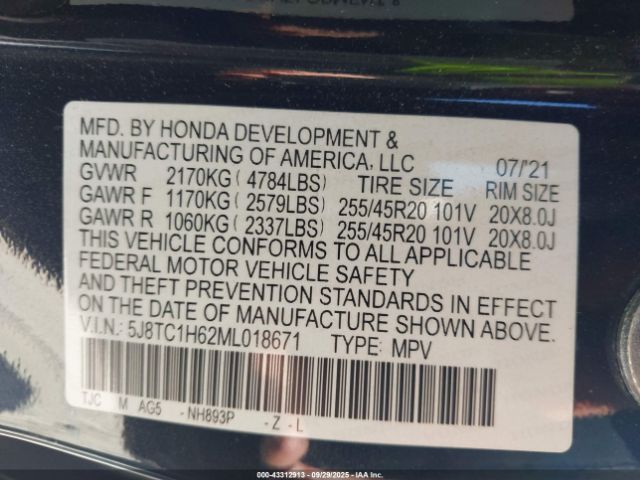 2021 ACURA RDX 5J8TC1H62ML018671 Photo 8