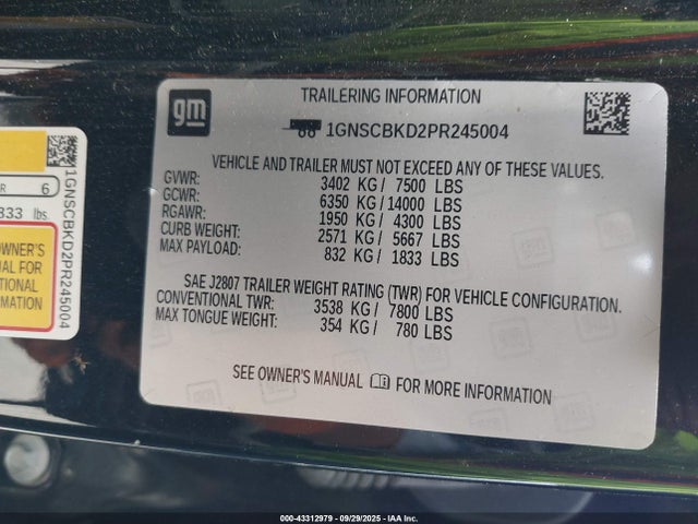 Chevrolet l84 2023 1GNSCBKD2PR245004 Image 9
